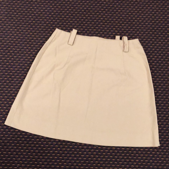 Vintage 1970’s Button Front‎ pleated Mini Skirt Khaki Beige with belt loops - Picture 2 of 16